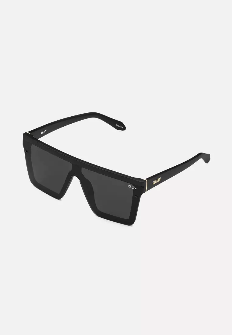 QUAY Hindsight Sunglasses - Black/Smoke