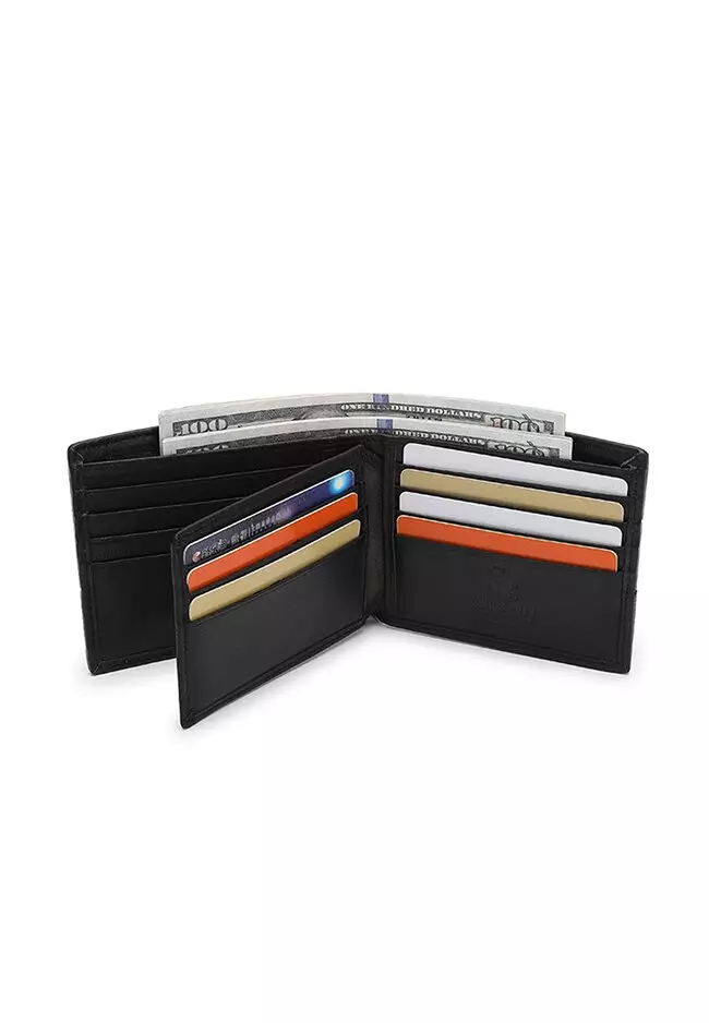 Men's RFID Blocking Bi Fold Wallet (RFID 錢包) - 黑色
