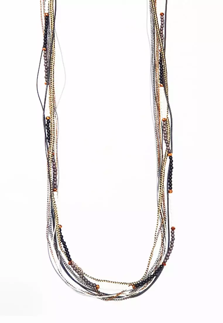 Laminas Multilayer Necklace Black