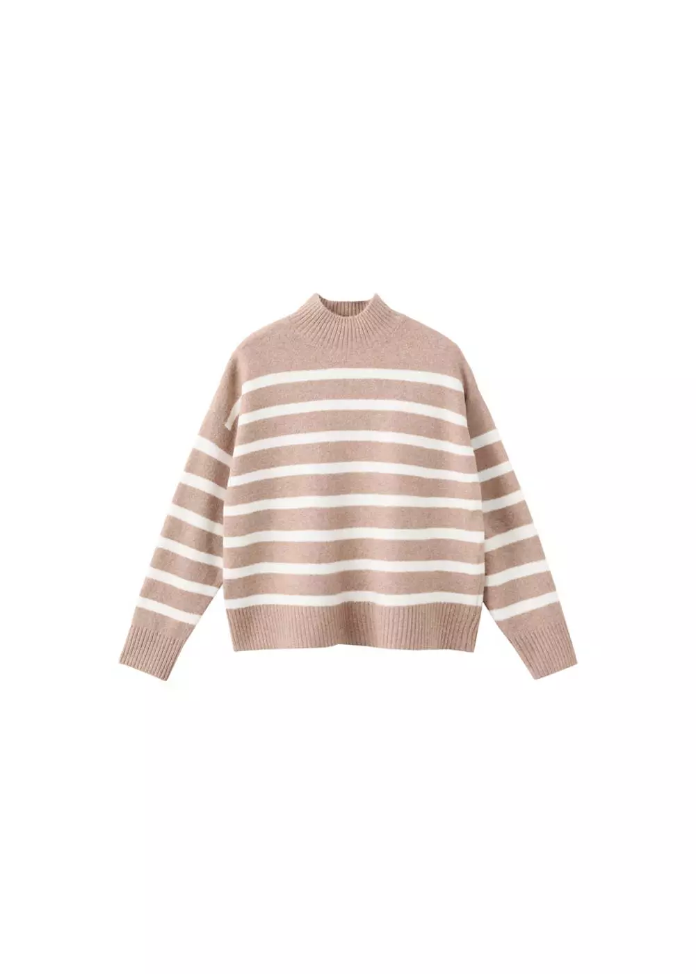 Sweater garis-garis oversize turtleneck
