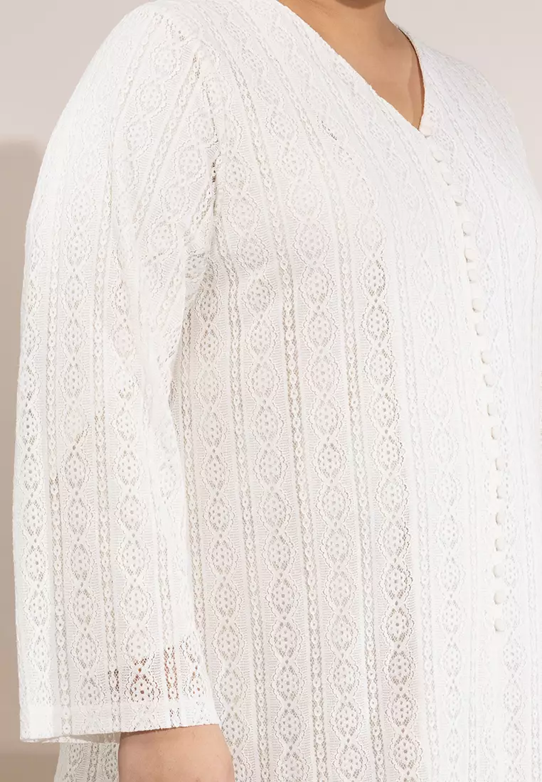 White lace cardigan plus on sale size