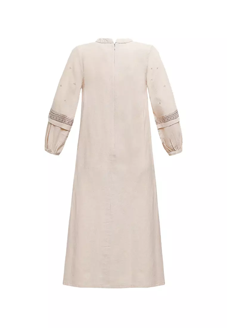 Pito Dito Girl Rafsan Gamis Dress Anak Coklat Muda