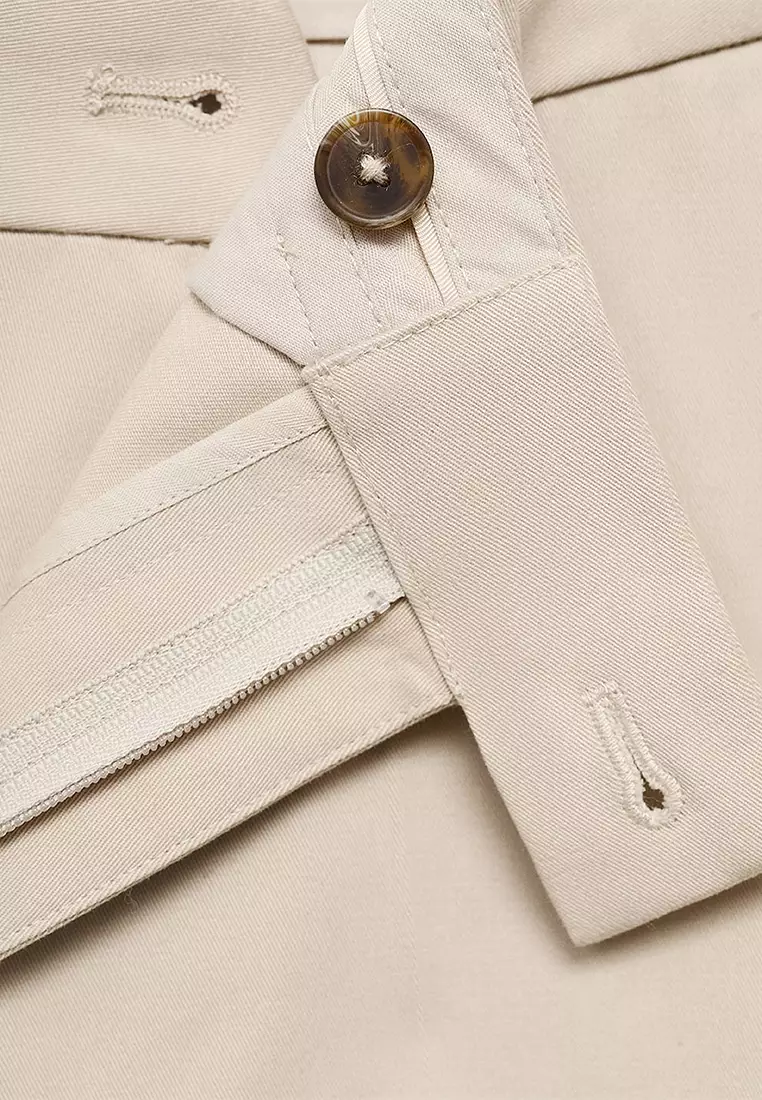 Regular-Fit Cotton Trousers