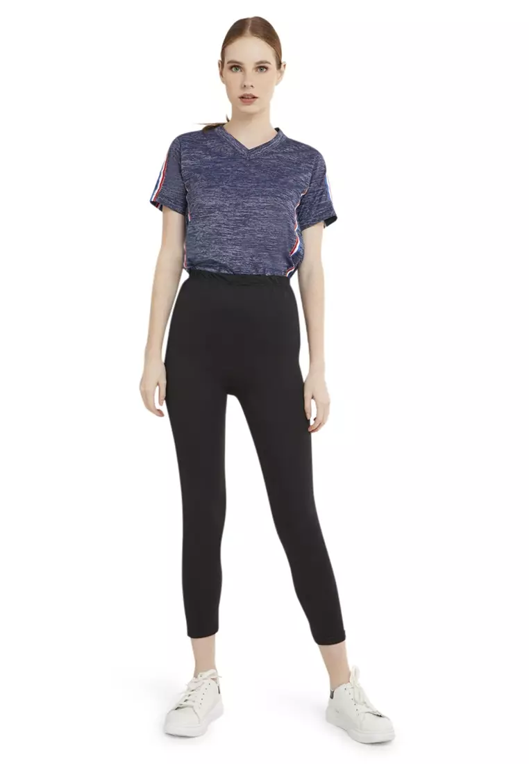 Celana Legging High Rise Polos Bawahan Wanita Premium Quality - Black