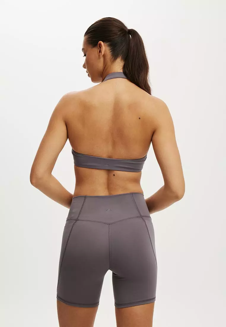 Ultra Soft Scrunch Halter Crop Sports Bra
