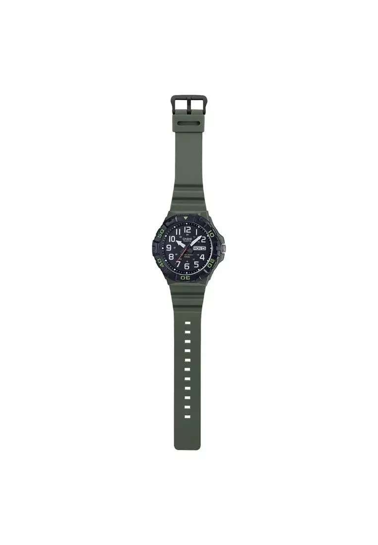 Men's Analog Watch MRW-210H-3AV Green Resin Strap Watch for Men
