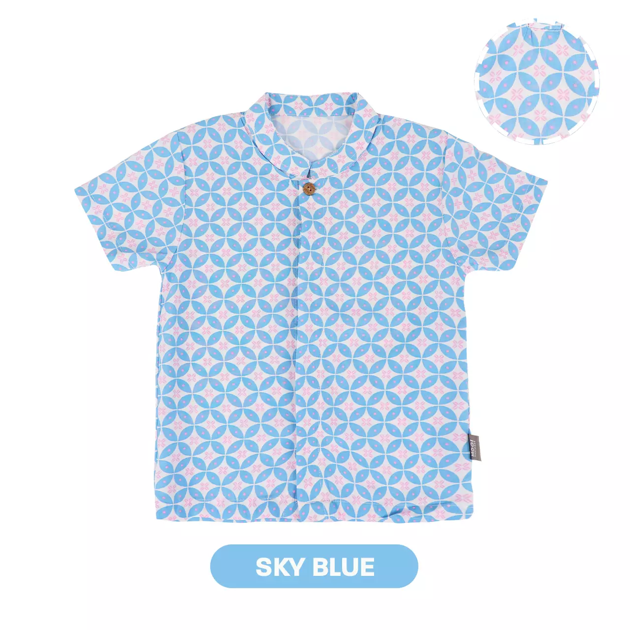 Mooi Atasan Batik Kemeja Anak Laki-Laki Sadewa Batik Shirt - Sky Blue