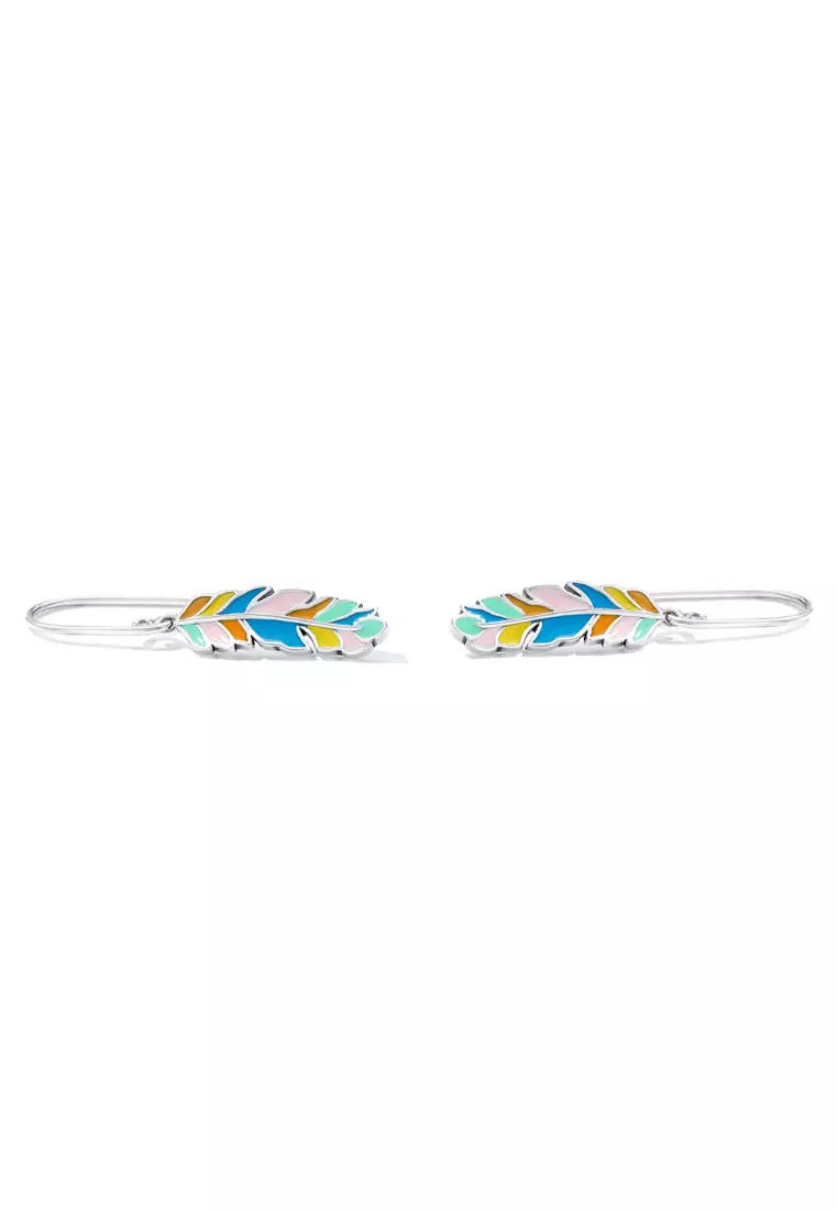 Solid 925 Sterling Silver Samba Dream Colourful Feathers Charms