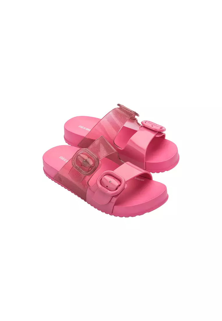 Mini Melissa Cozy Kids Slides - Pink/Glitter