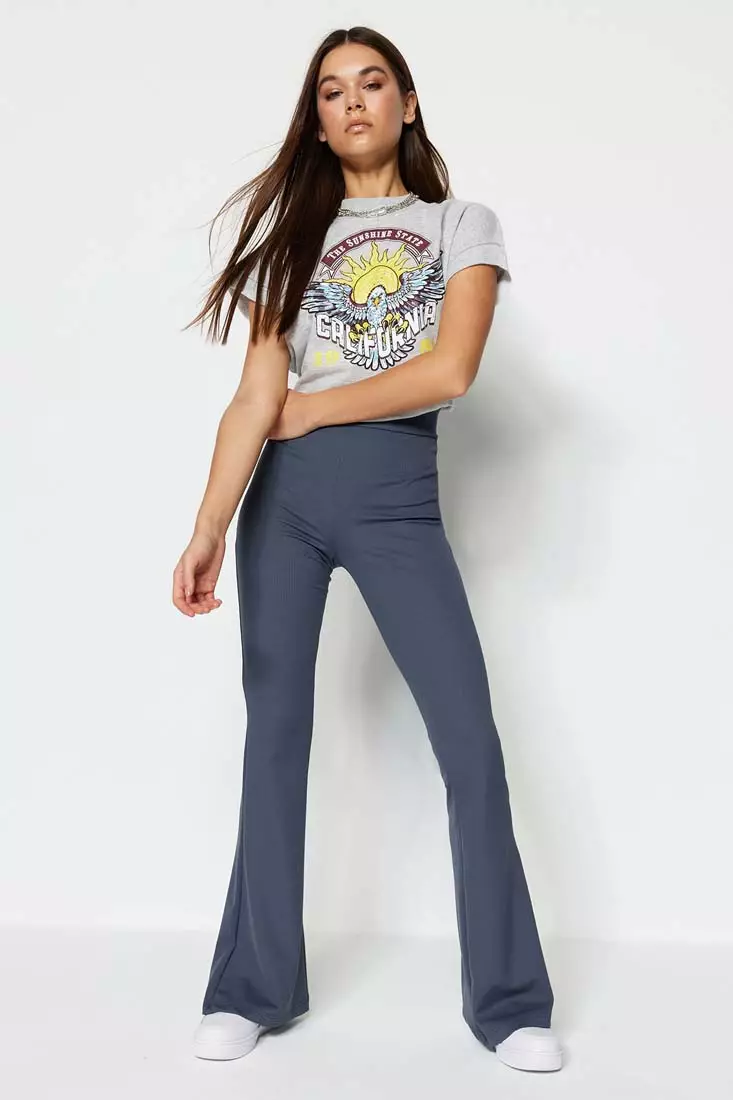 Rib Flare Pants
