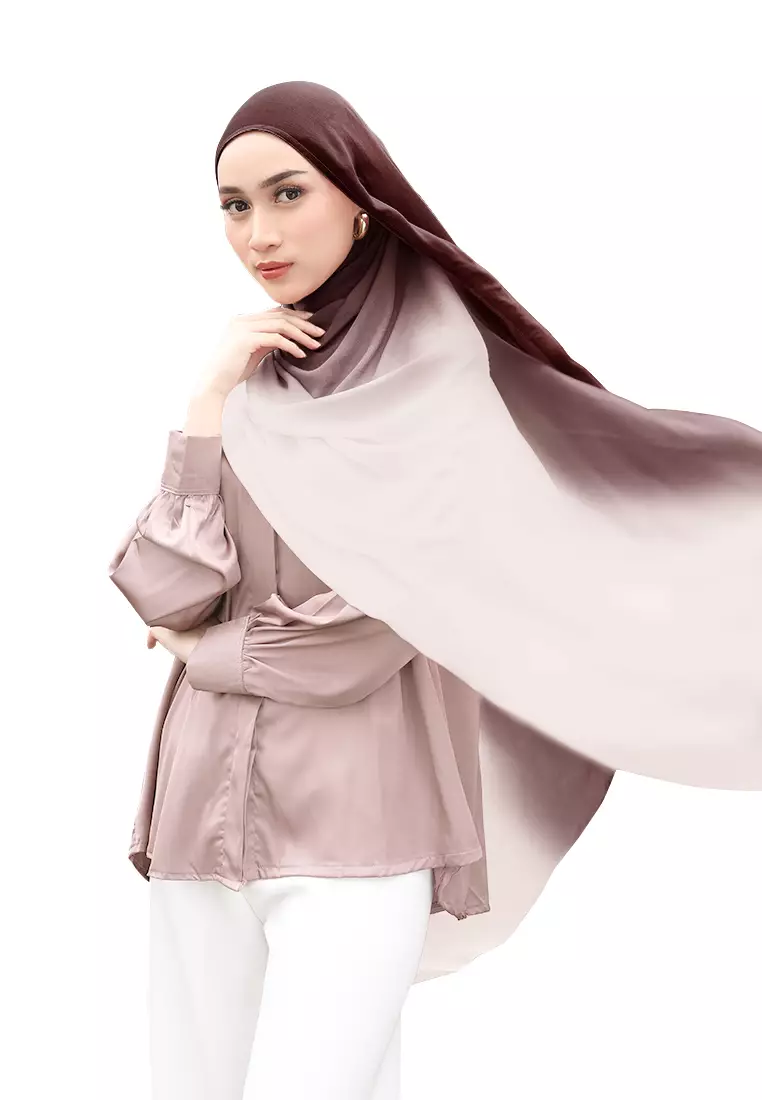 Bellaya Viscose Shawl Gradasi | Hijab Pashmina Viscose - Crimson Red