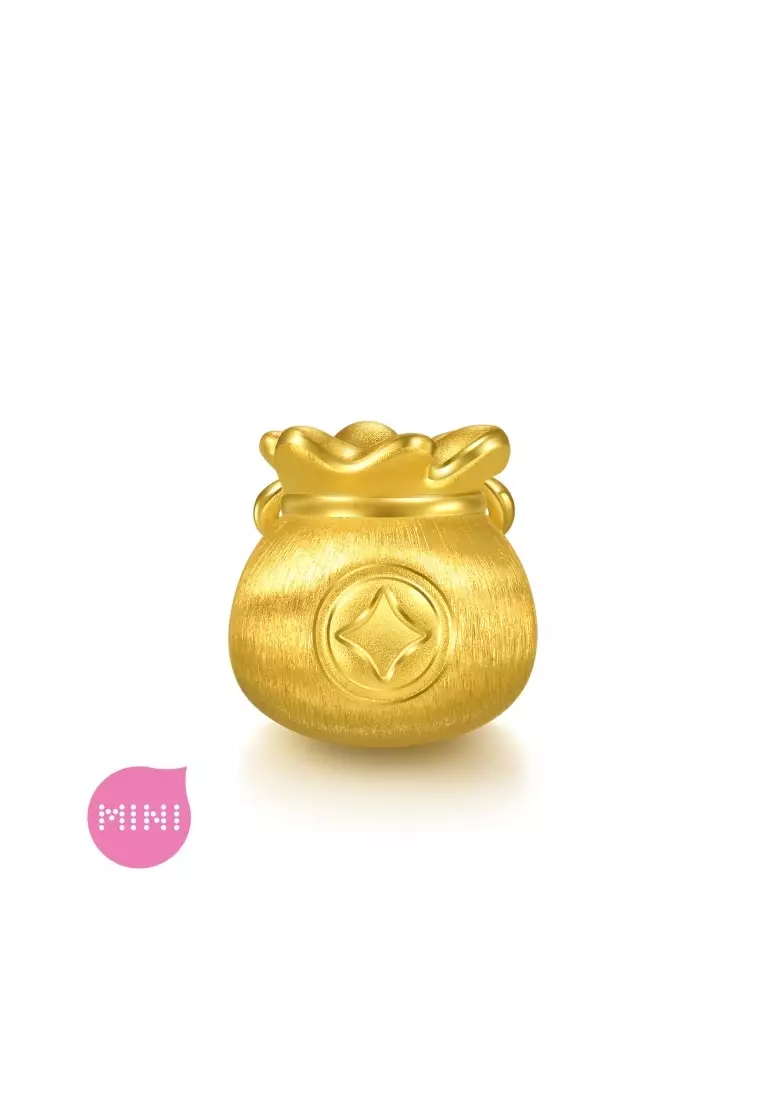 999 Gold Charme Fortune Bag Charm for Women & Men 95985C  [Bracelet not included]