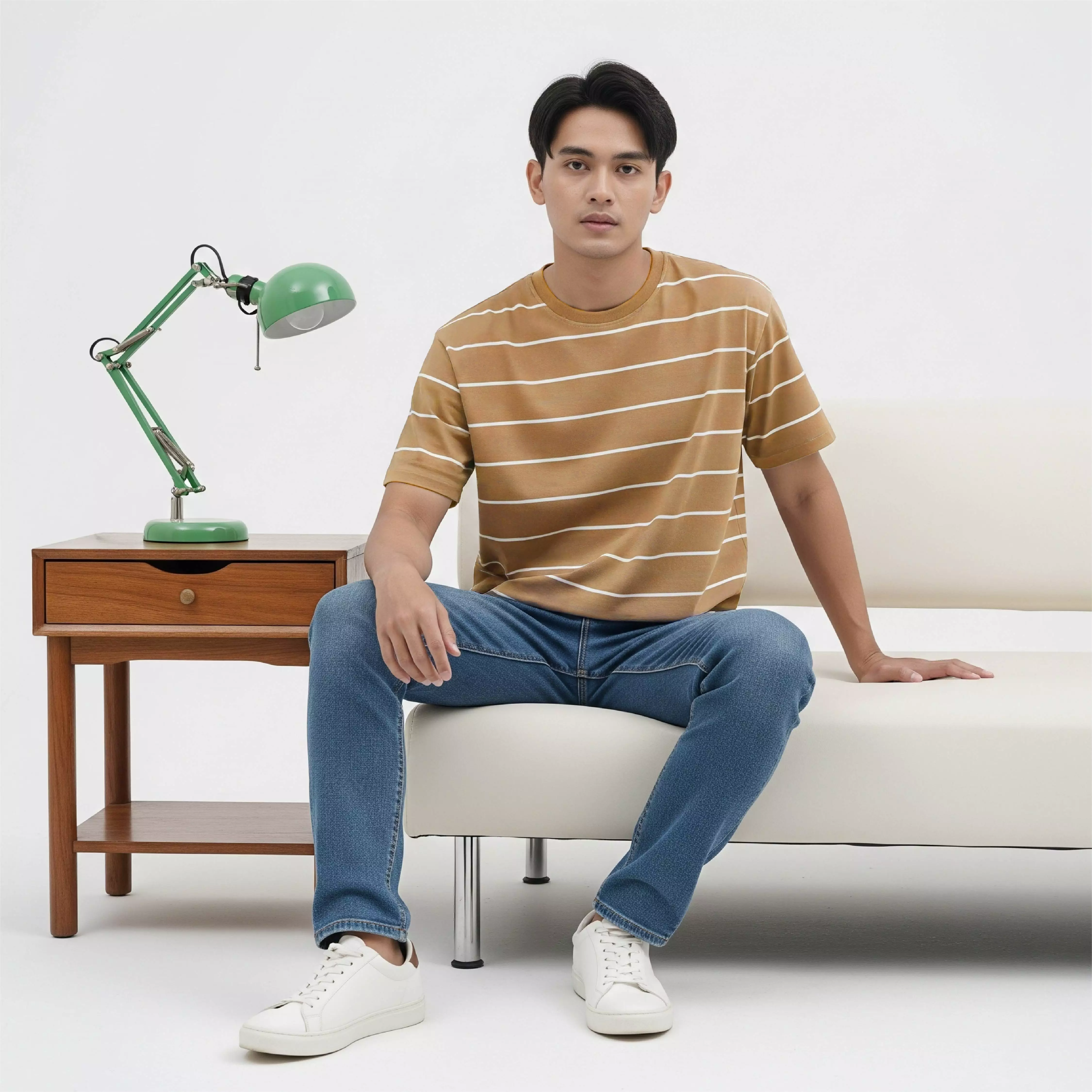 Kale EROS BROWN / Cotton Cloudy / Kaos Boxy Fit / Kaos Korea / Atasan Kaos Pria / Kaos Basic Pria