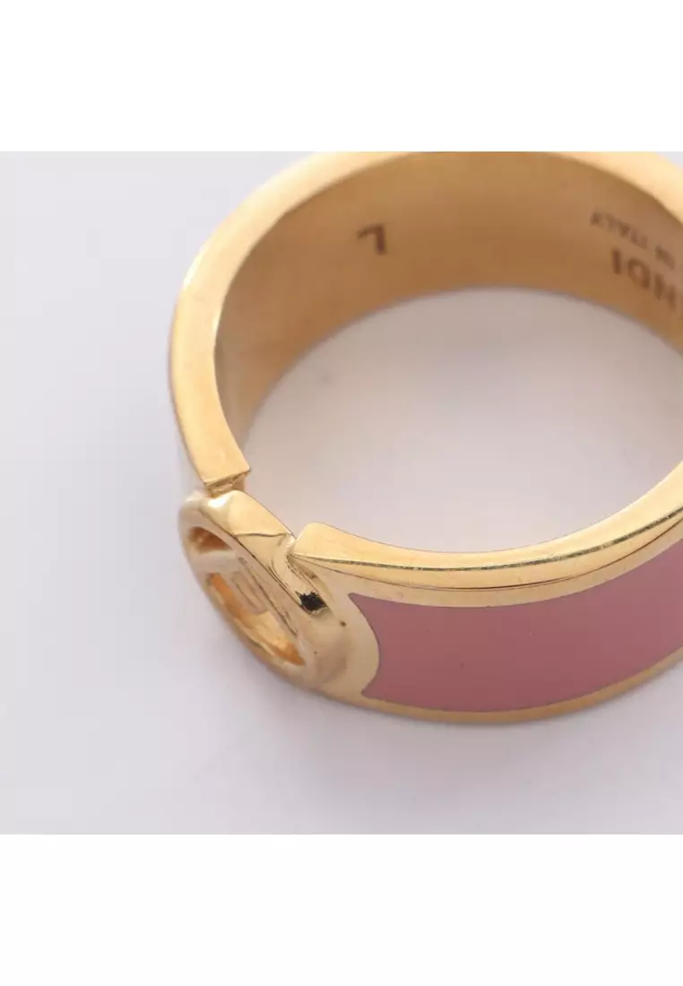 Pre-Loved Fendi F Is fendi ring ring GP gold pink Dark green