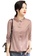 A-IN GIRLS pink Solid Lapel Chiffon Shirt E2D9FAA1CD4152GS_1