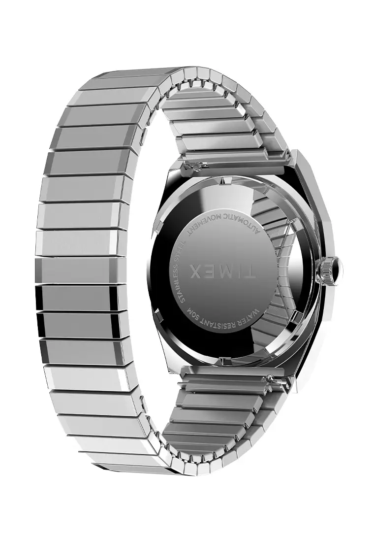 Timex Timex 1983 E Line Reissue Silver Stainless Steel Analog Automatic Watch For Men TW2Y07400