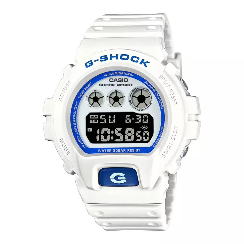 Jam Tangan Pria Casio G-Shock DW-6900HDS-7A1DR Hidden Glow Series Vol2 Digital Dial White Resin Band