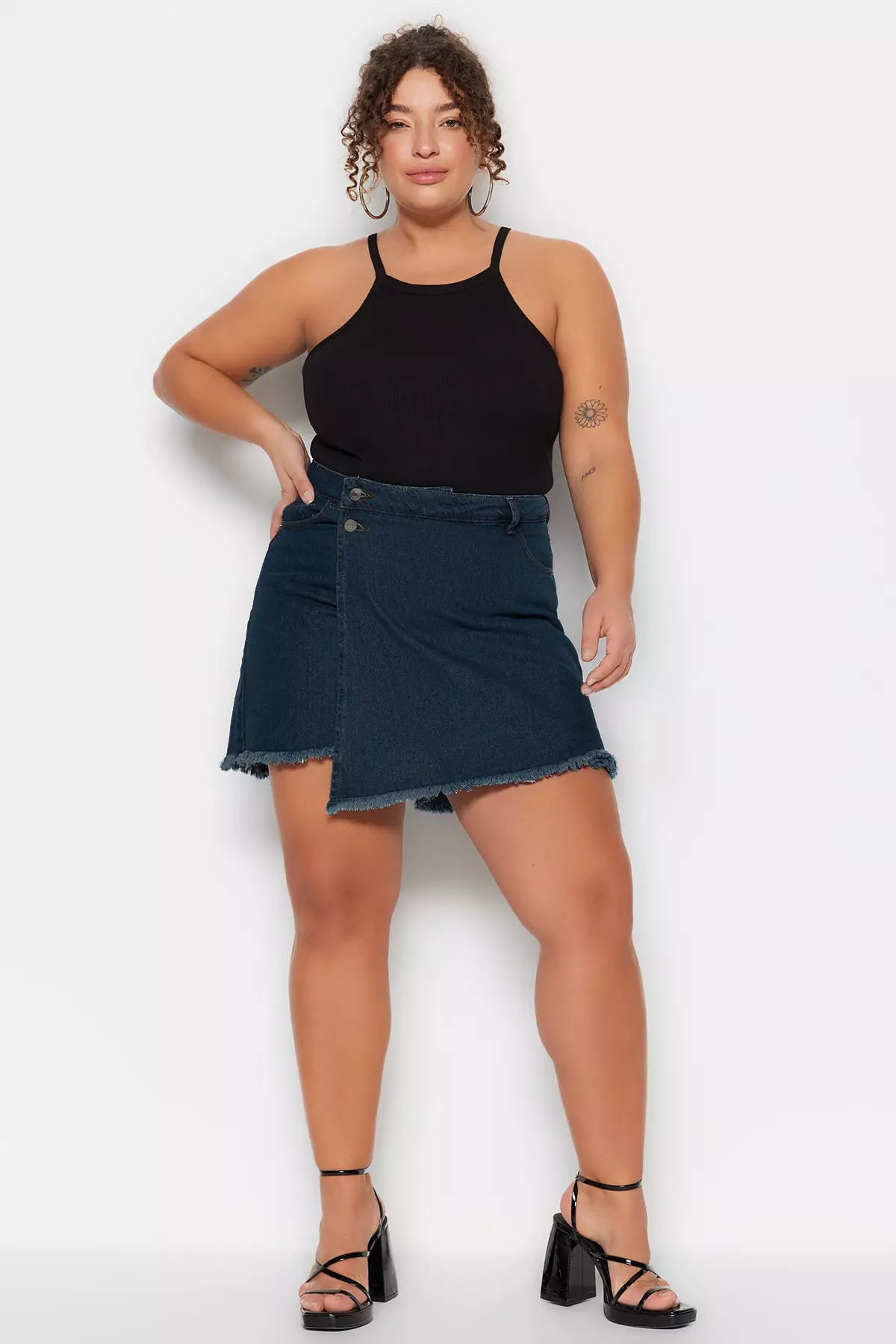 Plus size high waisted skirt short sale