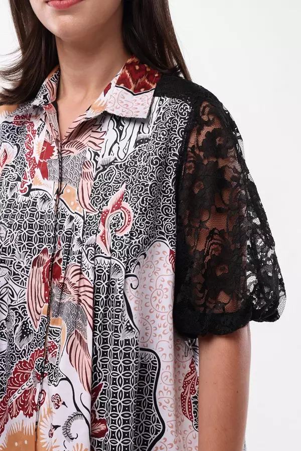 Minimal Gyandra Brocade Sleeve Ethnic Blouse - Beige