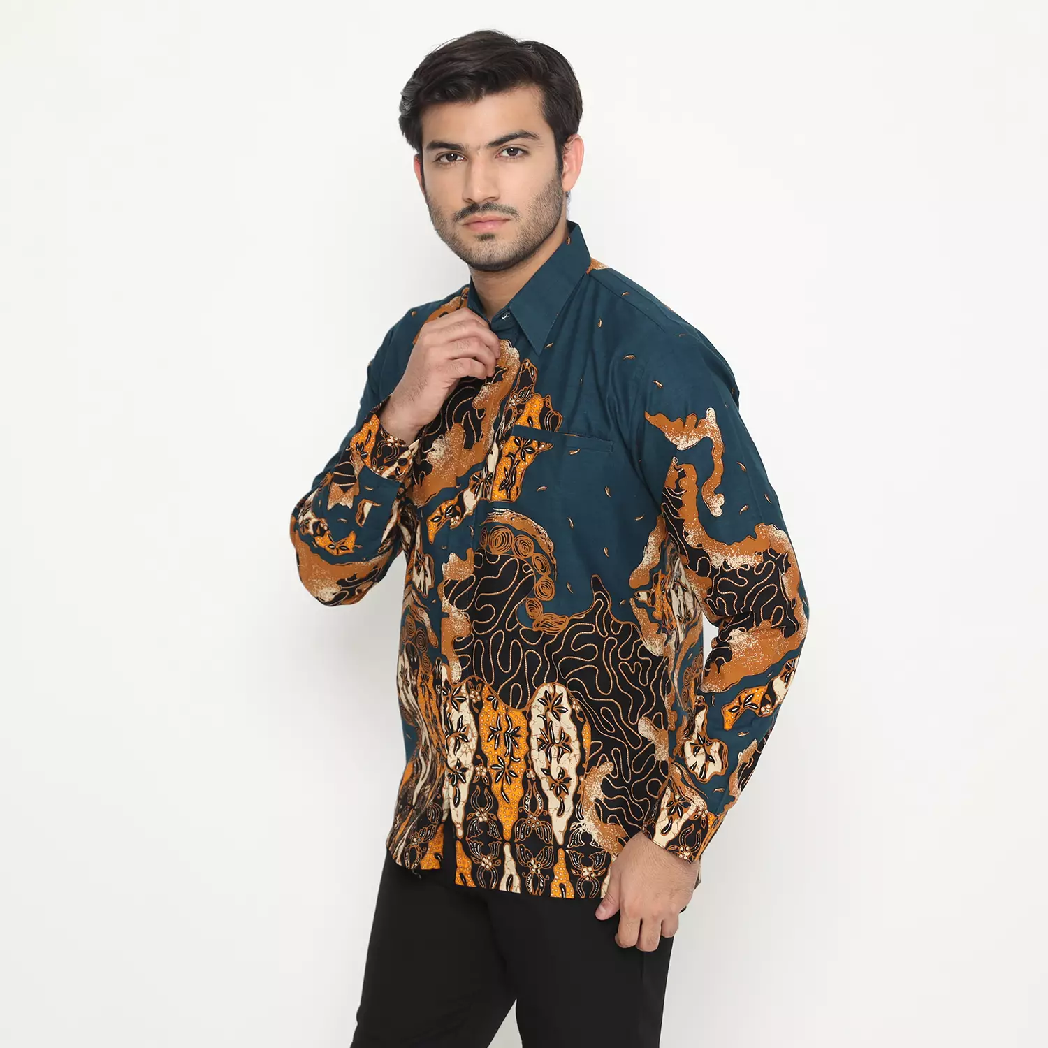 Welagar Blue - Kemeja Batik Pria Lengan Panjang