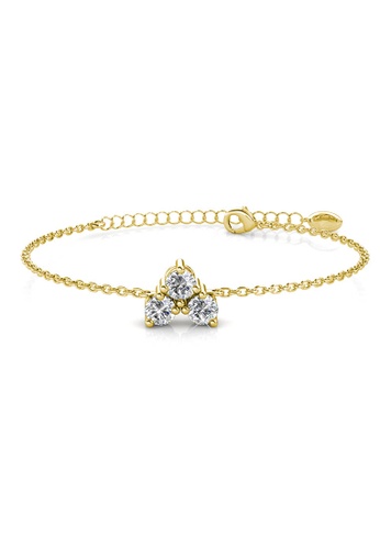 Her Jewellery gold Troika Bracelet (Yellow Gold) - Made with premium grade crystals from Austria F625DACED74B67GS_1