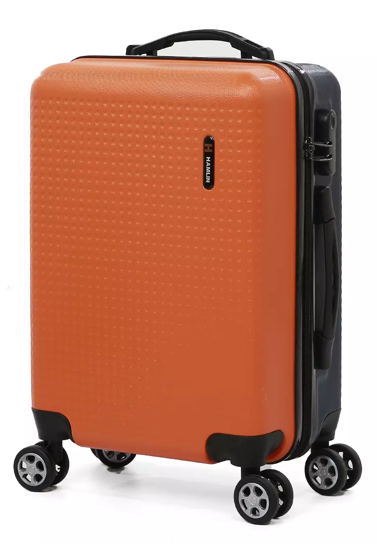 Carlton Koper Hardcase Unisex Size 20 Inch Dual Tone Color Large Compartment Suitcase Code Lock System Material ABS+PVC Coated ORIGINAL - Orange Blue