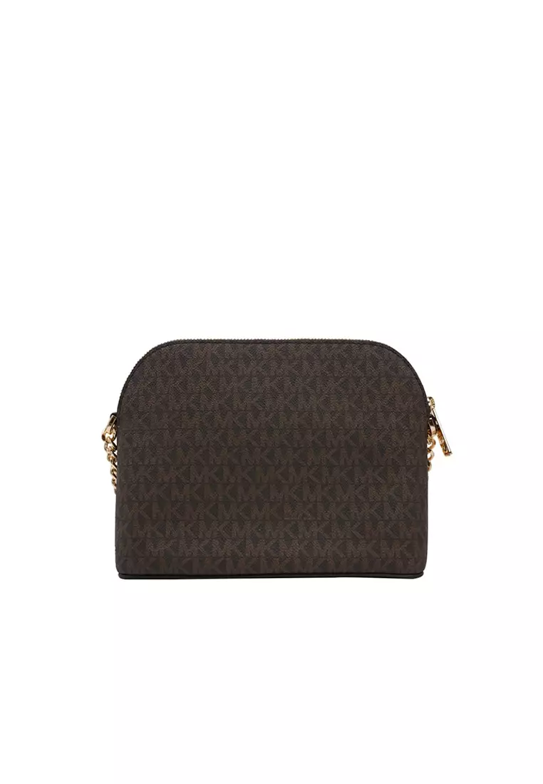 Jet Set Travel Medium Logo Dome Crossbody Bag in Brown 35F1GTVC6B