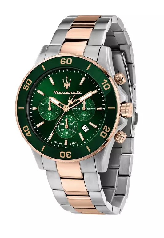 【2 Years Warranty】Maserati Competizione 43mm Men's Quartz Watch Luminous Dial Hands R8873600004 Japan Movement