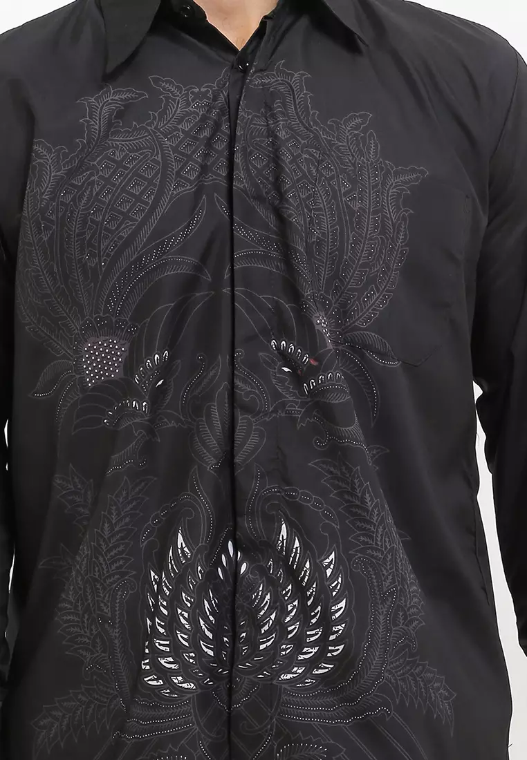Pusoko Kemeja Batik Exclusive Premium Pria Casual Modern Lengan Panjang