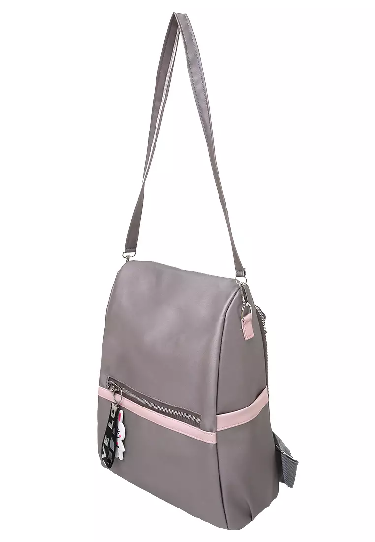 Kaila Tas Ransel Wanita Design Simple Backpack Premium Quality - Grey
