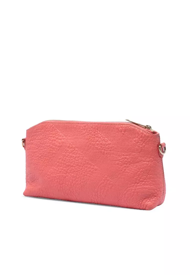 Pre-Loved Burberry Small Grain Check Embossed Leather Chichester Crossbody