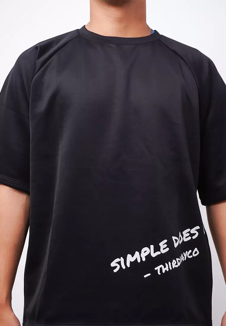 MTK07 Kaos Oversize Distro Pria Simple Doest It Hitam