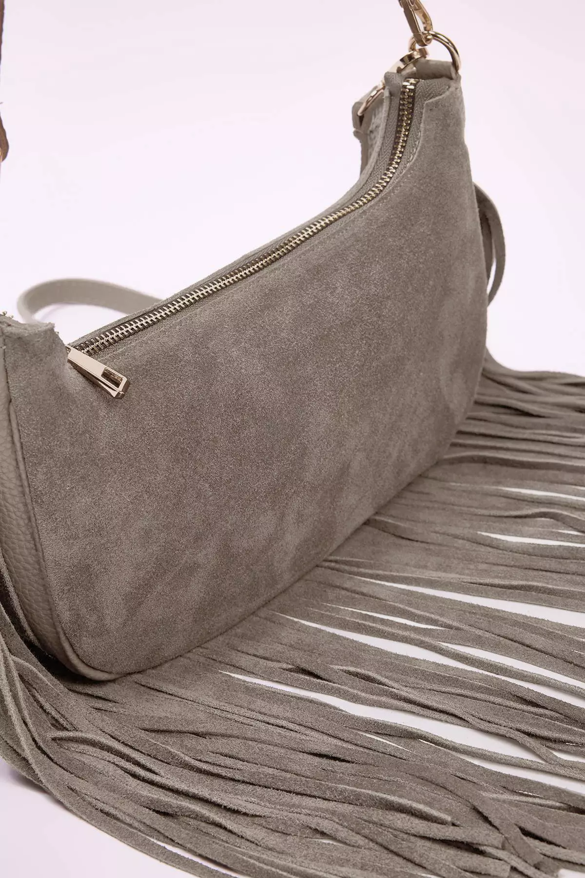 Mink Tassel Detailed Premium Genuine Leather Women'S Shoulder Bag Takaw26Oc00044