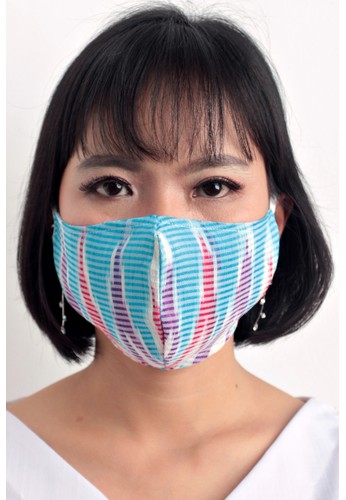 DhieVine Batik blue and multi Facemask TENUN IKAT RANDOM RANG-RANG arloop(3PCS) BA73BES4635AE8GS_1