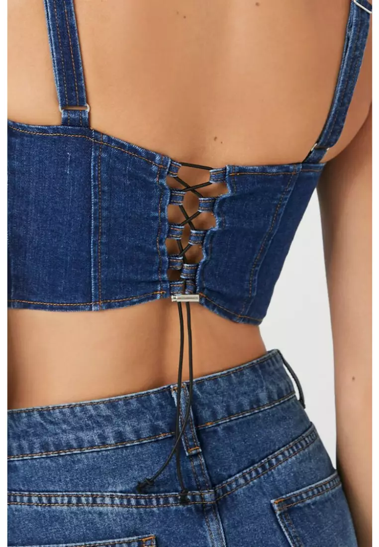 Forever 21 denim crop top hotsell