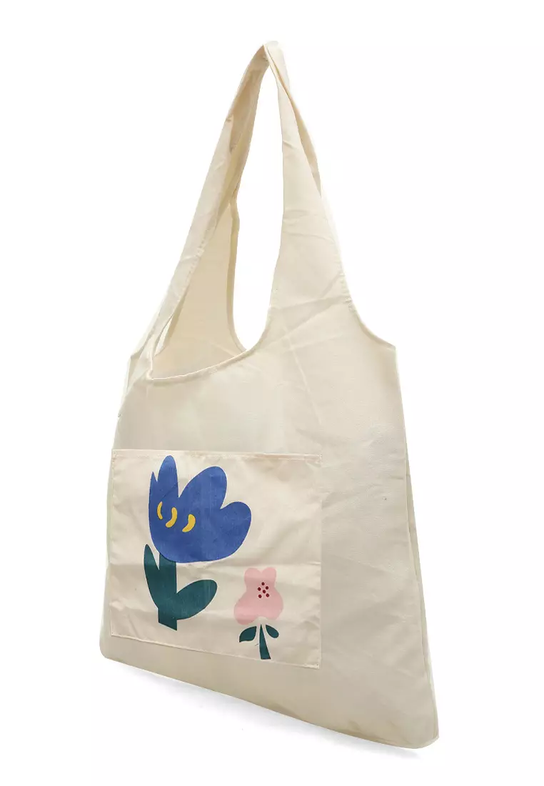 Jesika ToteBag Motif Grafik Made of High Quality Material - Bunga Biru