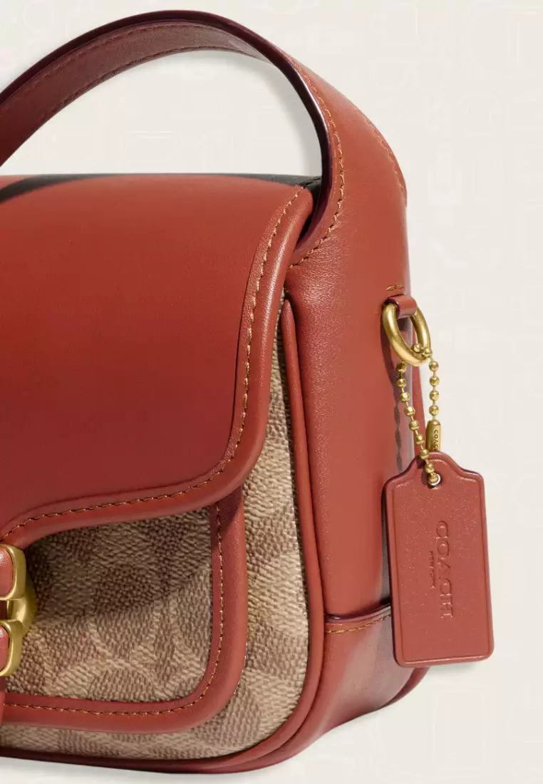 Coach Tabby Messenger 19 In Signature Canvas Tan Rust