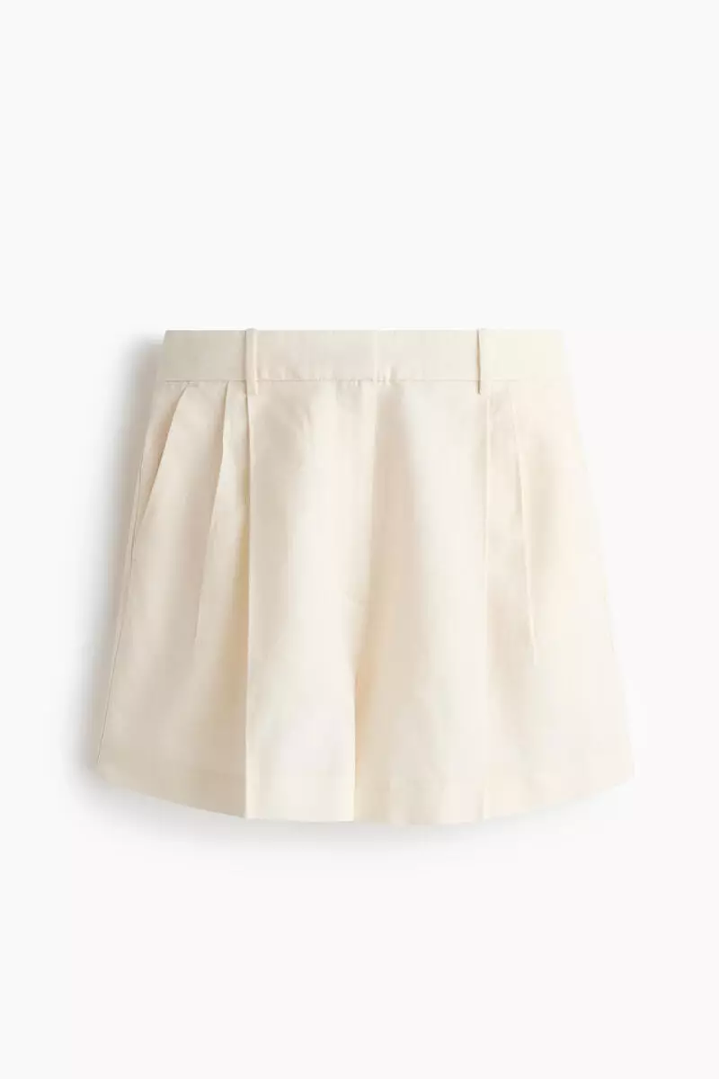 Tailored linen-blend shorts