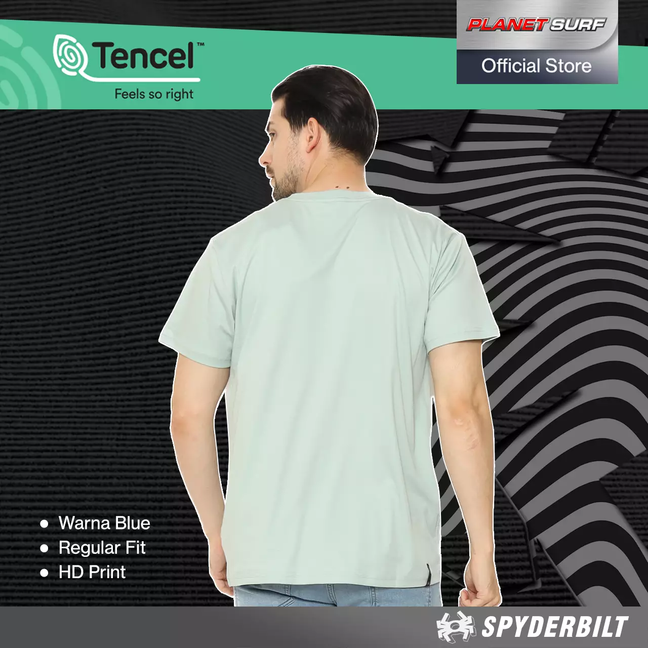Spyderbilt Kaos Lengan Pendek Pria Illusion Tencel Men Tee Planet Surf