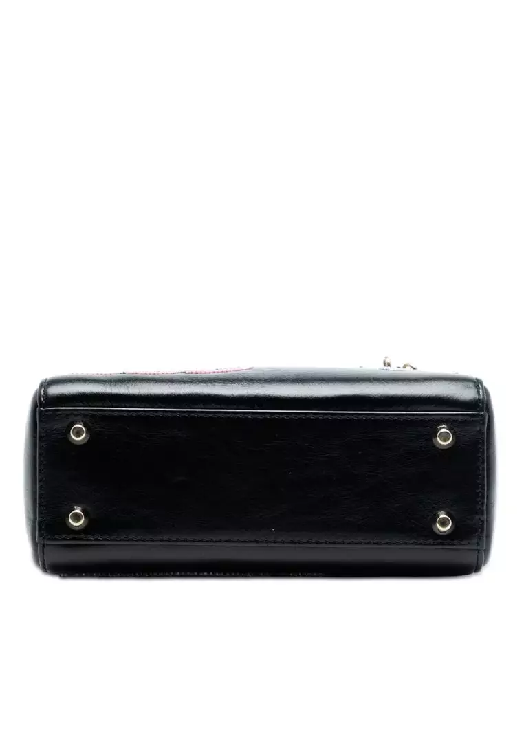 Pre-Loved Dior Mini Calfskin Beaded Lady Dior