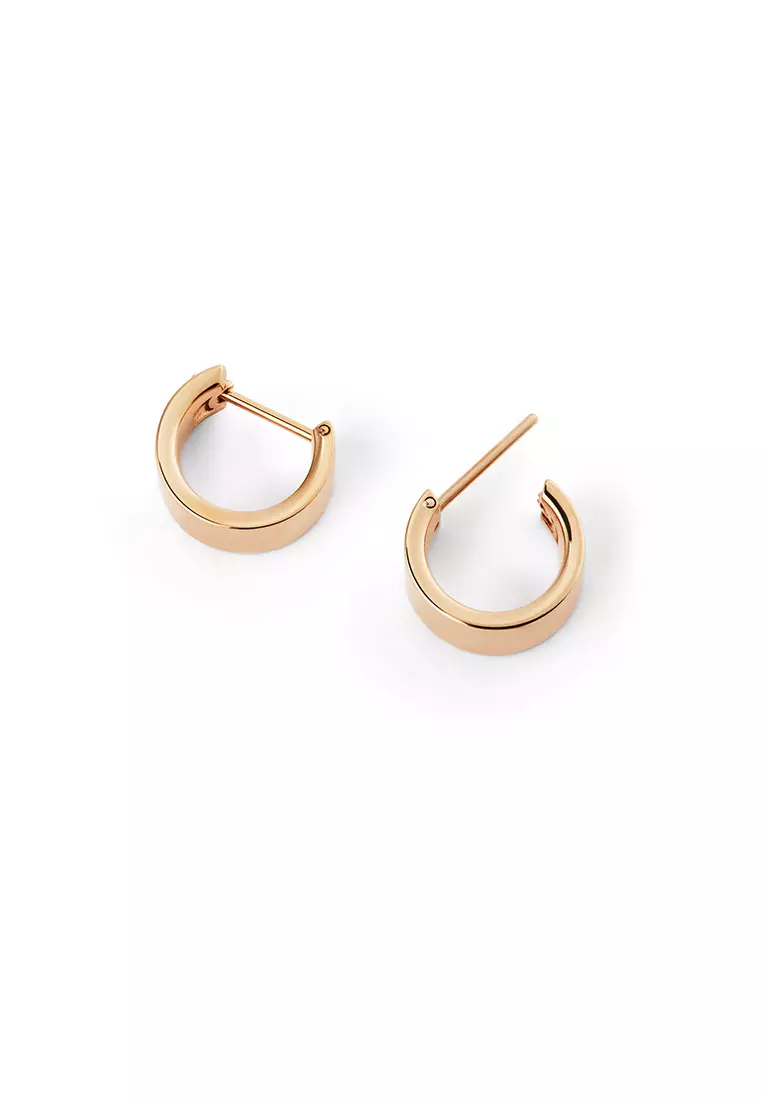 Line Earring Polished Rose Gold 5.5mm - Unisex Earrings for women and men stainless steel Earrings DW Official Authentic Original