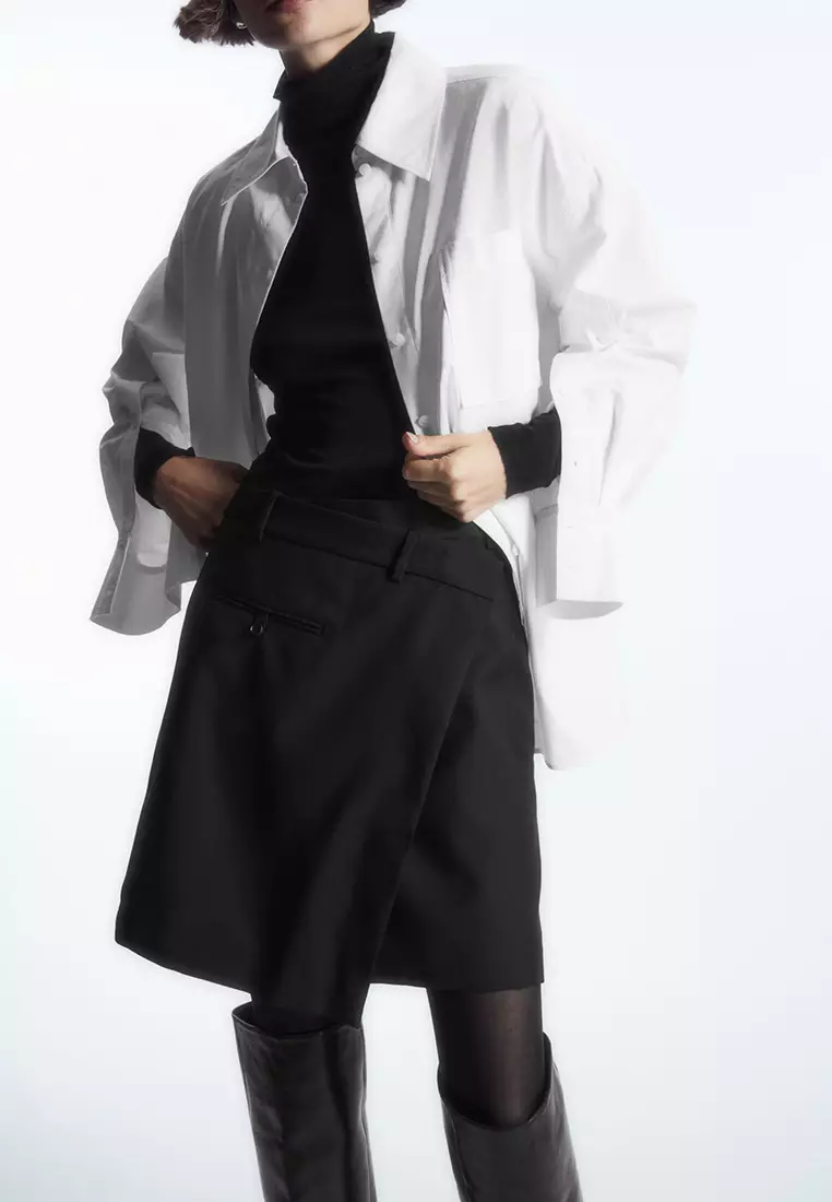 Buy COS Asymmetric Wool Mini Wrap Skirt 2026 Online | ZALORA