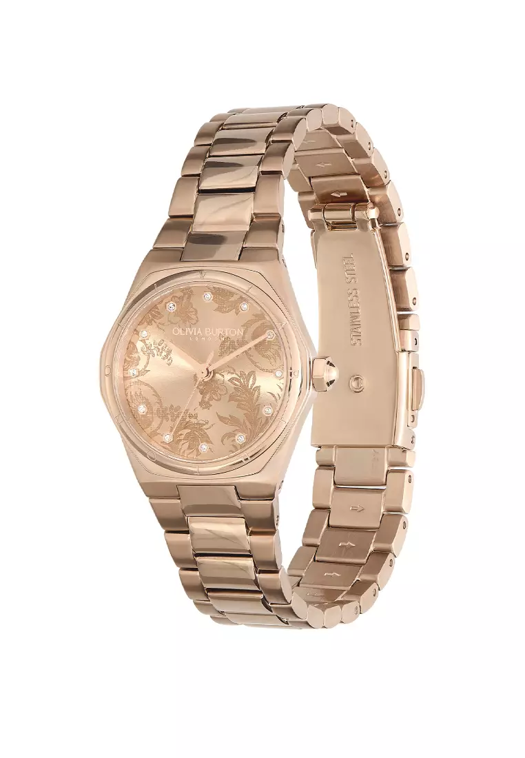Olivia Burton 28mm Mini Hexa Carnation Gold Bracelet Watch - 24000110