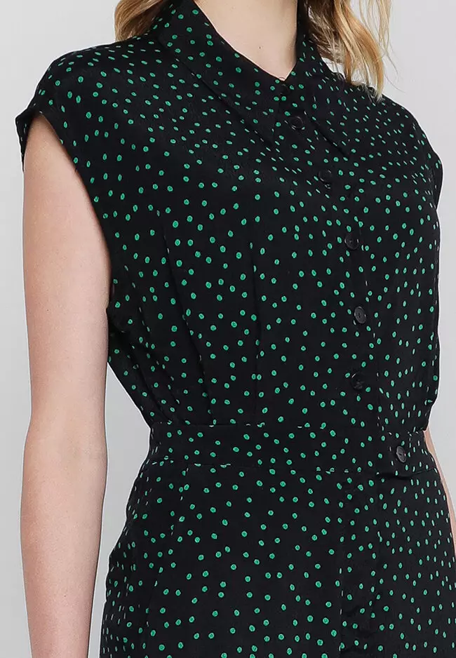 Polka-Dot Print Jumpsuit