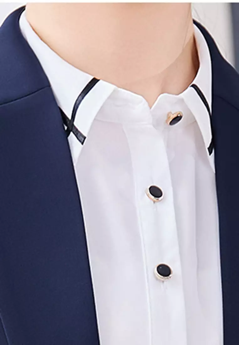 Single Button Slim Suit Blazer