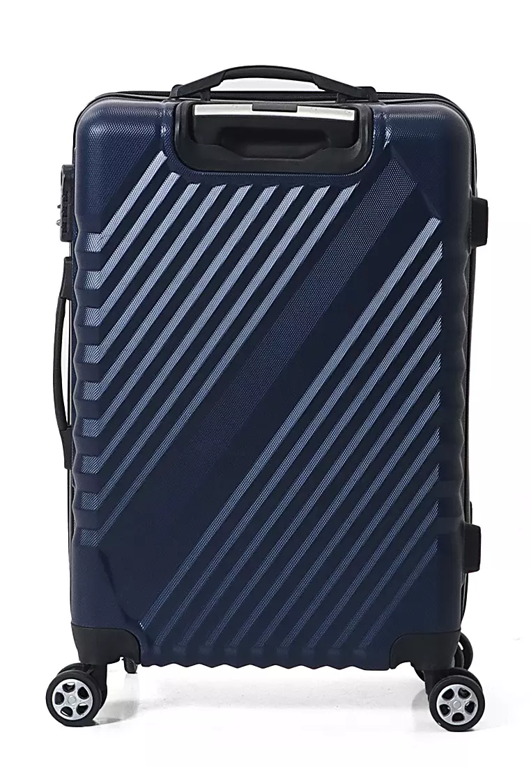 Austin Koper Hardcase Unisex Size 24 Inch Suitcase Combination Lock Large Compartment Tas Travel Material ABS+PVC Coated ORIGINAL - Blue