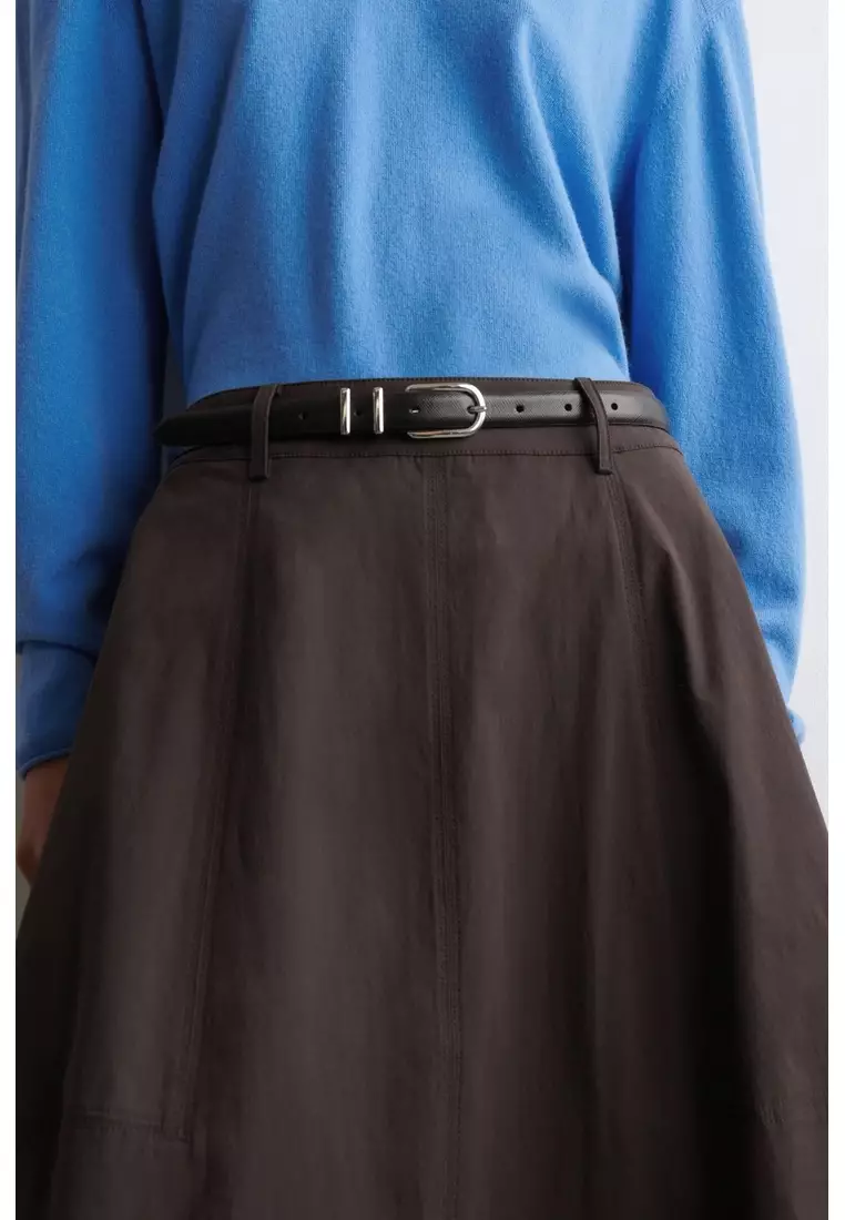 VOLUMINOUS COTTON MIDI SKIRT