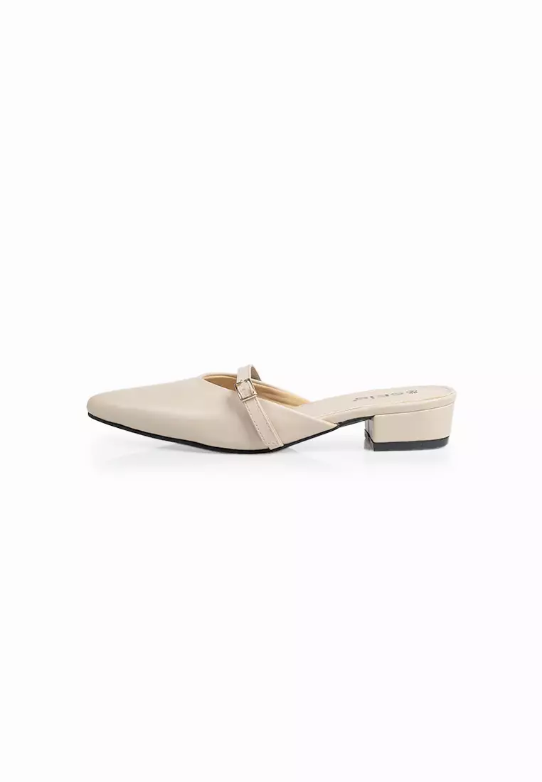 SEIS Viva Sandal Mules Wanita Heels 3 cm - CREAM