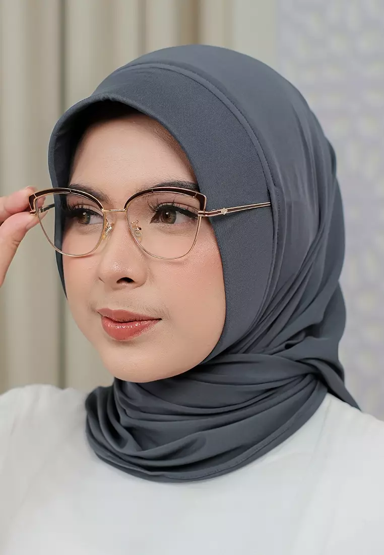 HIJAB INSTAN SOFTPAD AMEENA - DARK GREY