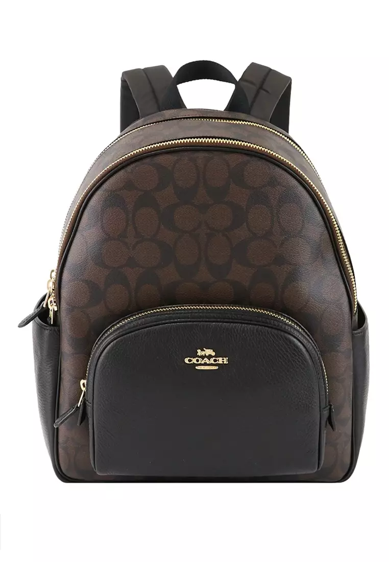 Buy Coach Coach Court Backpack In Signature Canvas - Dark Brown 2024 ...
